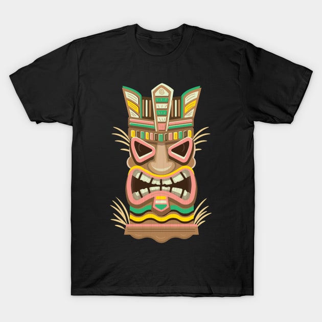 Retro fun Hawaiian Tiki Statue T-Shirt by JDawnInk